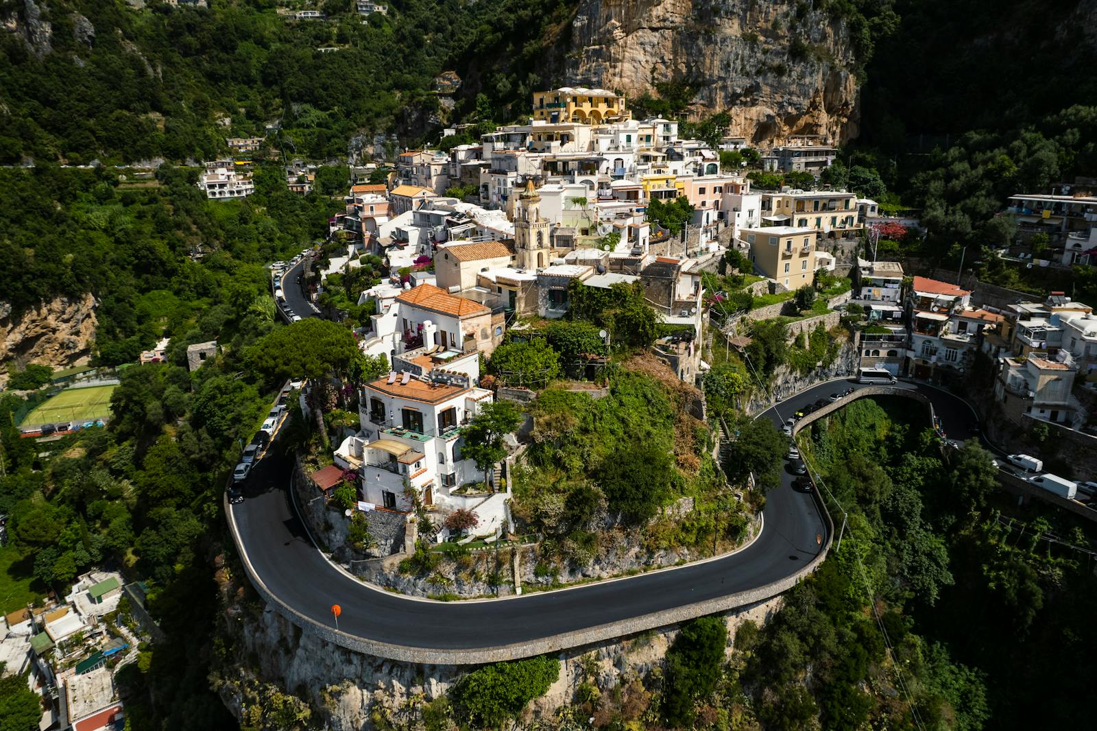 Amalfi coast aerial — the kind of scenery you'll wake up to