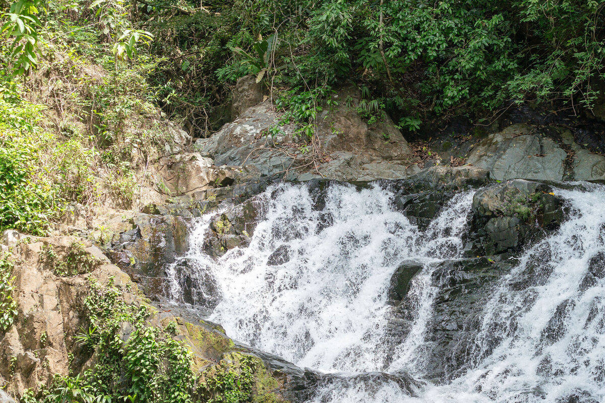 A hidden jungle waterfall on the Embera Village rainforest excursion